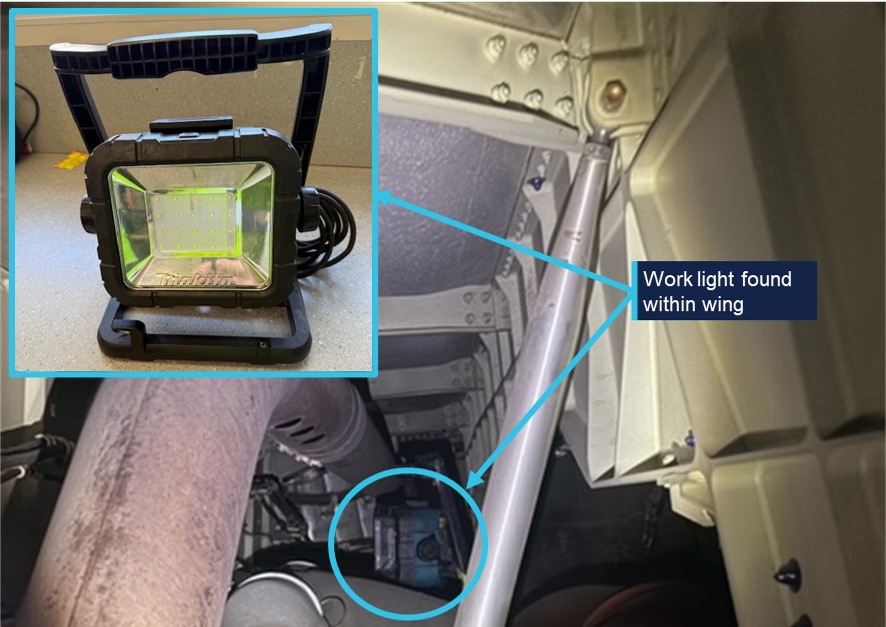 Maintenance lamp left on Qantas A380 wing 