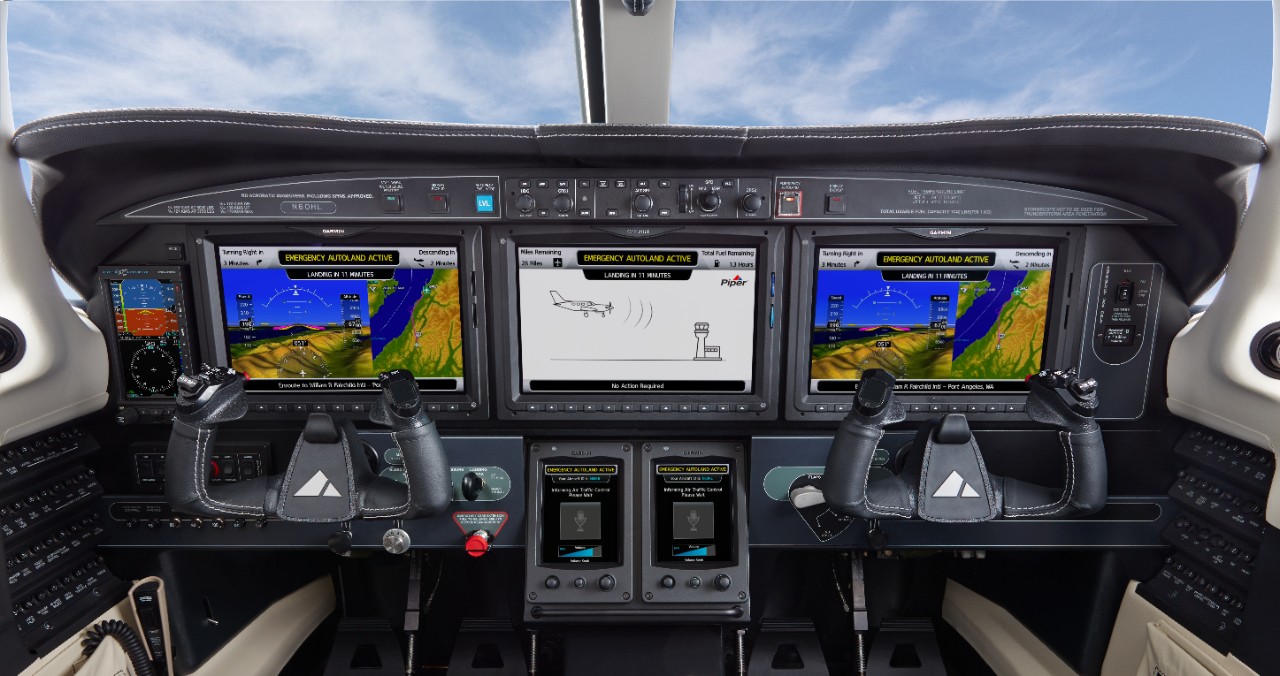 The Garmin Emergency Autoland in use in the flightdeck