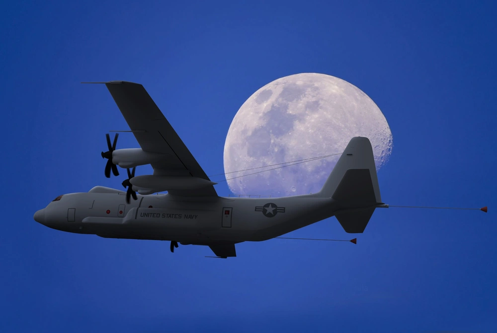 Rendering of the U.S. Navy's future E-130J aircraft, which will relieve the E-6B Mercury of the Take Charge and Move Out (TACAMO) mission.
