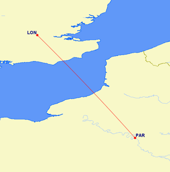 London to Paris air route