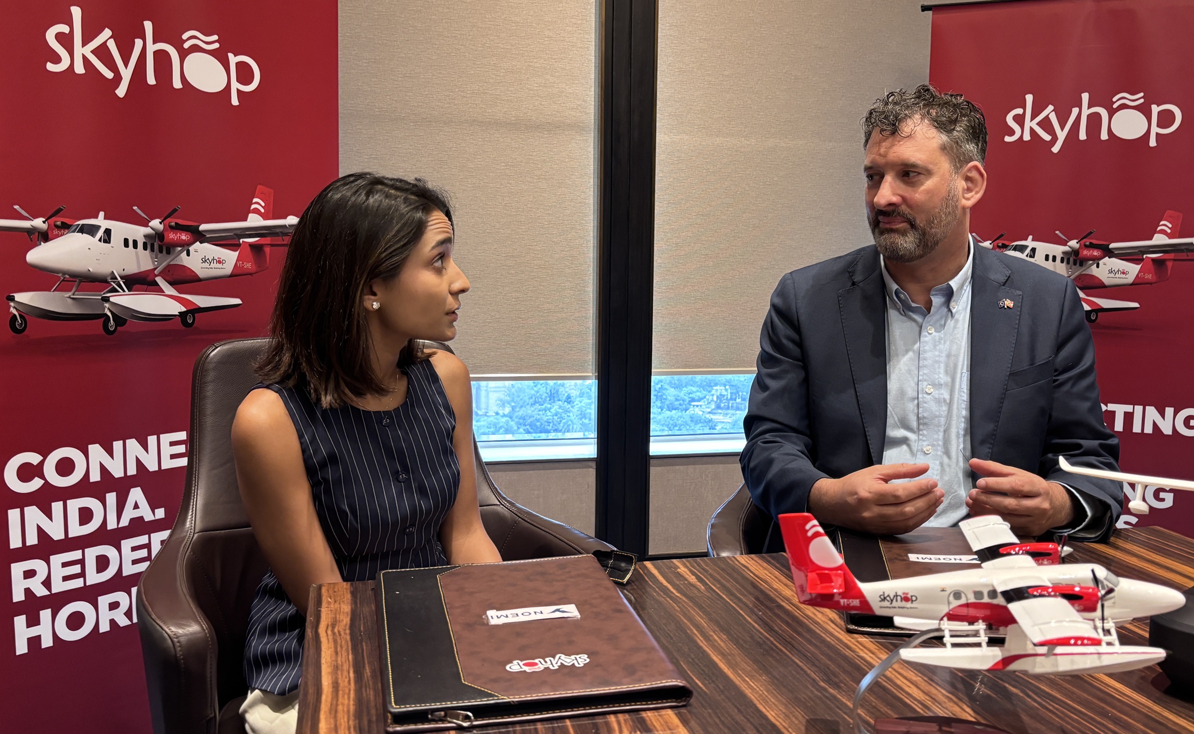 SkyHop's CEO Avani Singh with NOEMI founder Eric Lithun