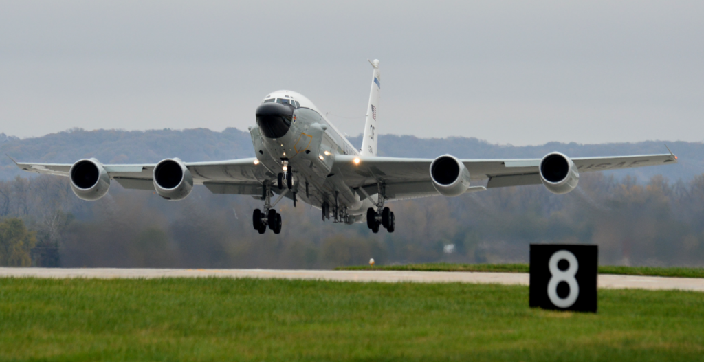 The RC-135V/W Rivet Joint reconnaissance aircraft supports theater and national level consumers with near real time on-scene intelligence collection, analysis and dissemination capabilities.