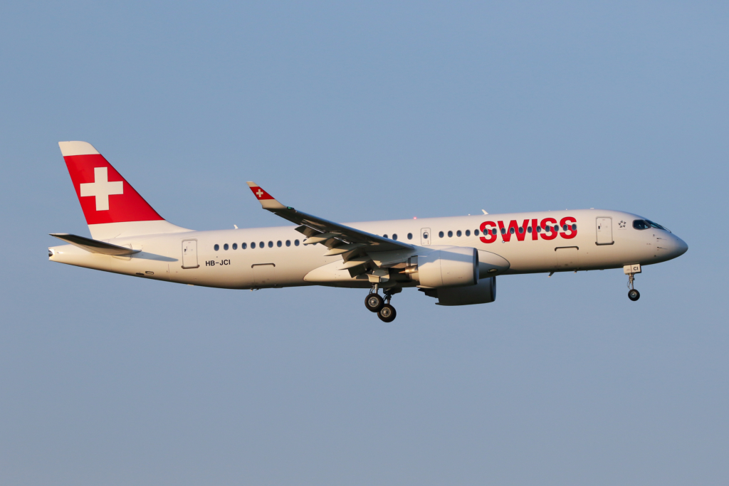 SWISS currently operates 21 larger A220-300 narrow-body airliners, such as the aircraft (registration ZB-JCI) pictured. Image: Swiss International Air Lines Ltd