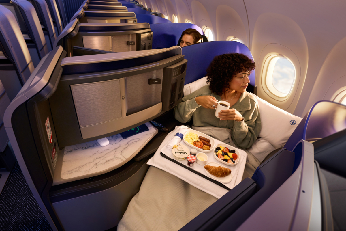 The 'Born to Explore' A321XLR – which will fly to some of these new cities and features lie-flat seats in United Polaris