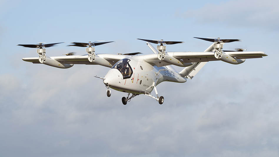Vertical Aerospace low speed flight manoeuvres, Cotswolds Airport, Gloucestershire, 7th January 2025.