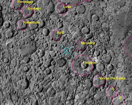 The impact will be close to the crater Einstein, in a heavily cratered part of the lunar surface.
