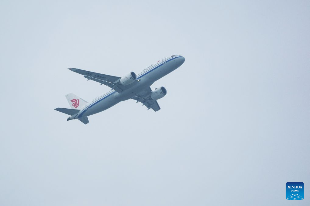 Homegrown C919 aircraft taking off from the Beijing Capital International Airport in Beijing, capital of China