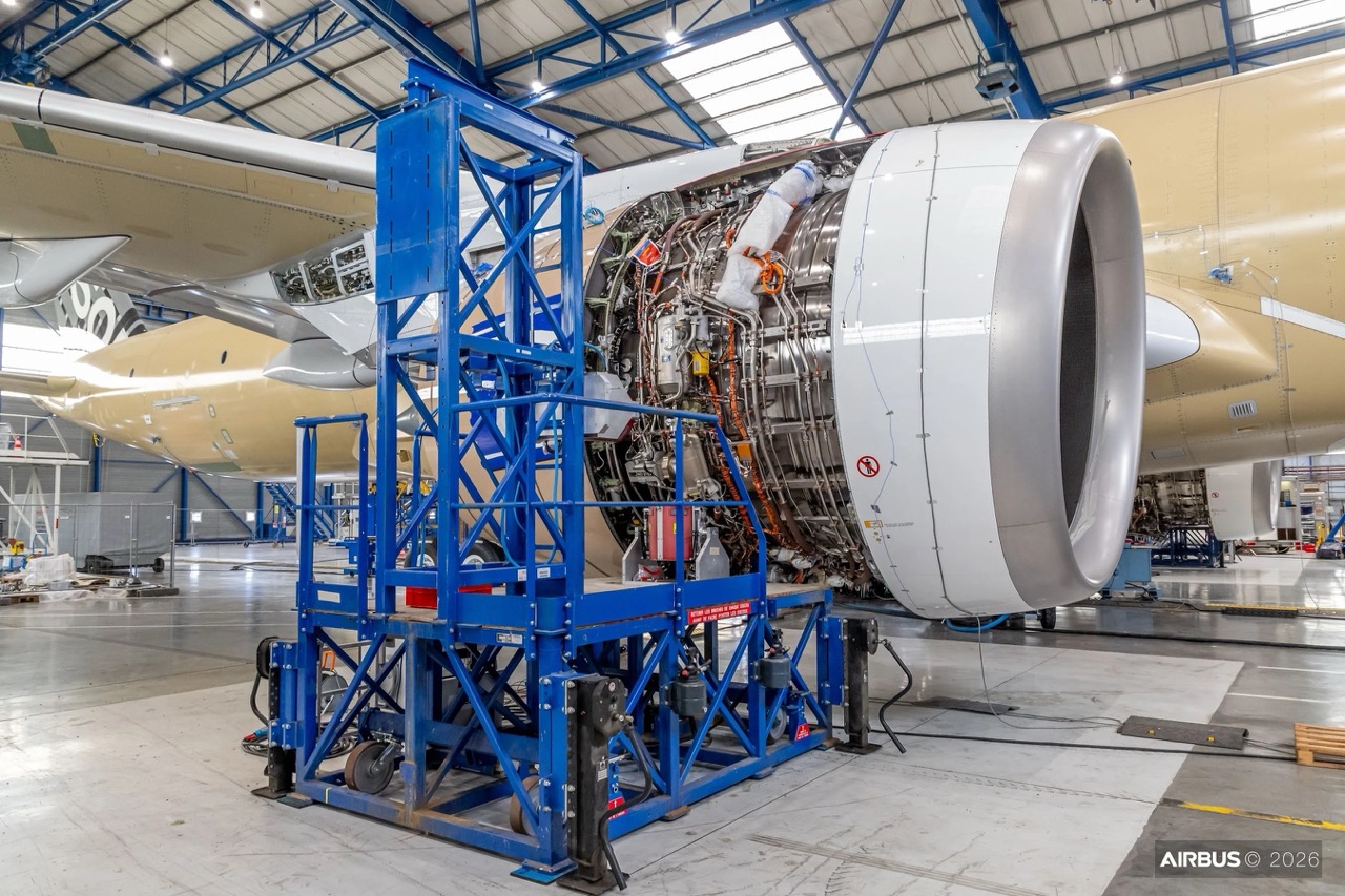 A350F vibration testing sensors
