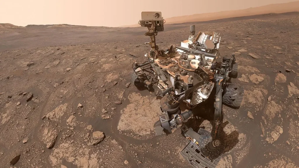 NASA’s Curiosity Mars rover took this selfie on Oct. 25, 2020, after drilling a rock sample from a spot nicknamed “Mary Anning.” After years of extensive analysis, the sample has revealed the greatest diversity of organic molecules ever found on Mars.
