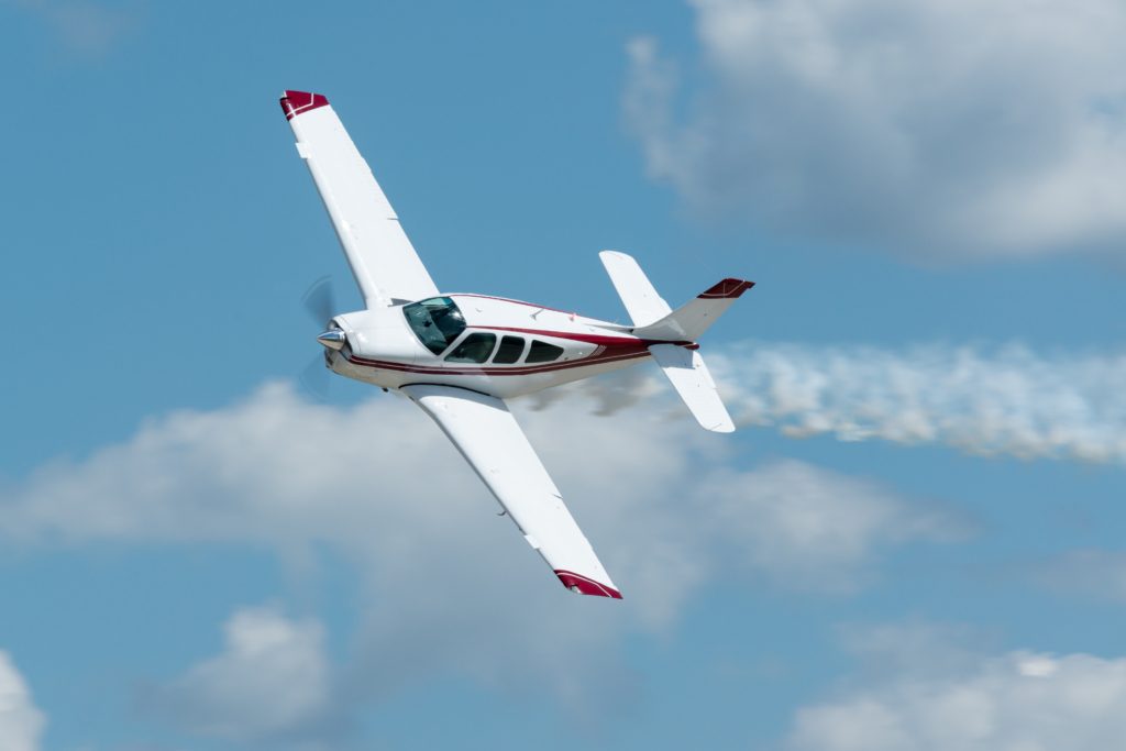 Light aircraft above cloud