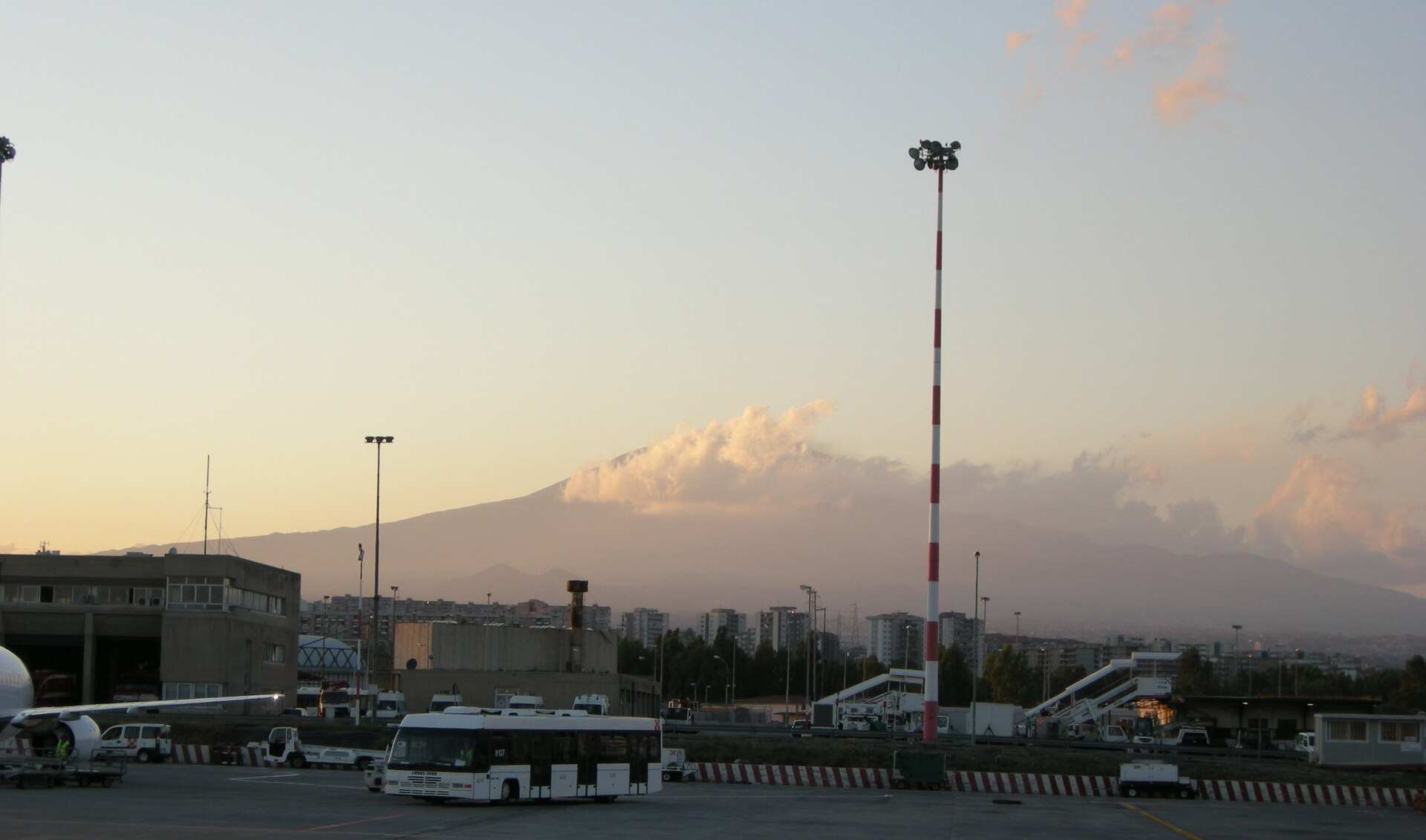 Catania airport with Etna in view
