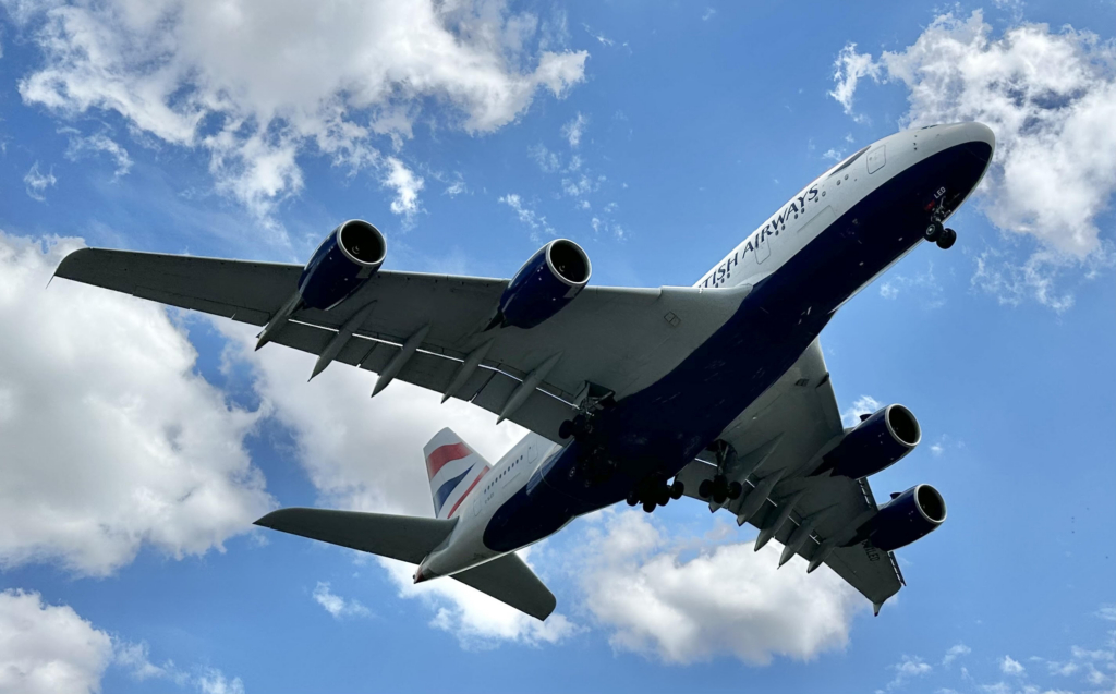 BA A380 Landing at LHR