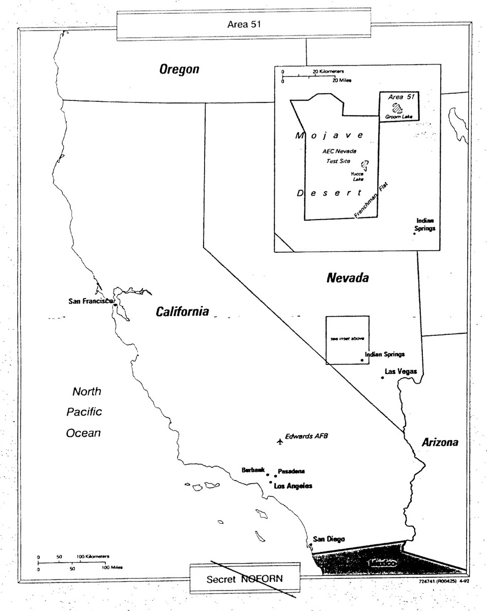 World Lakes R Map Area 51 aircraft: The secret planes tested at Groom Lake