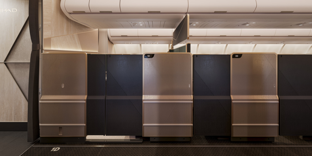 Etihad A330 first and business privacy door