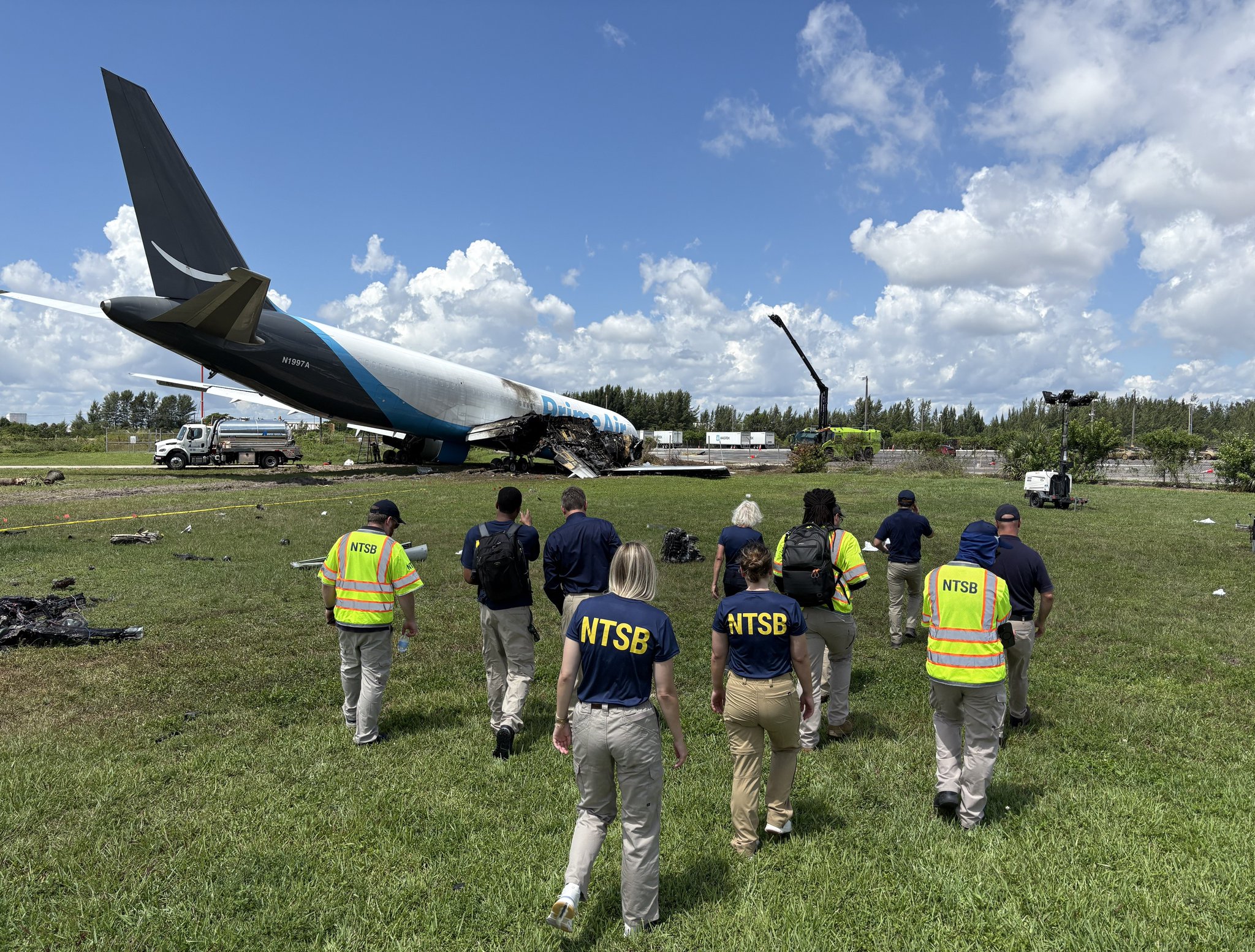 Scene of Miami Amazon Air Boeing 767 crash