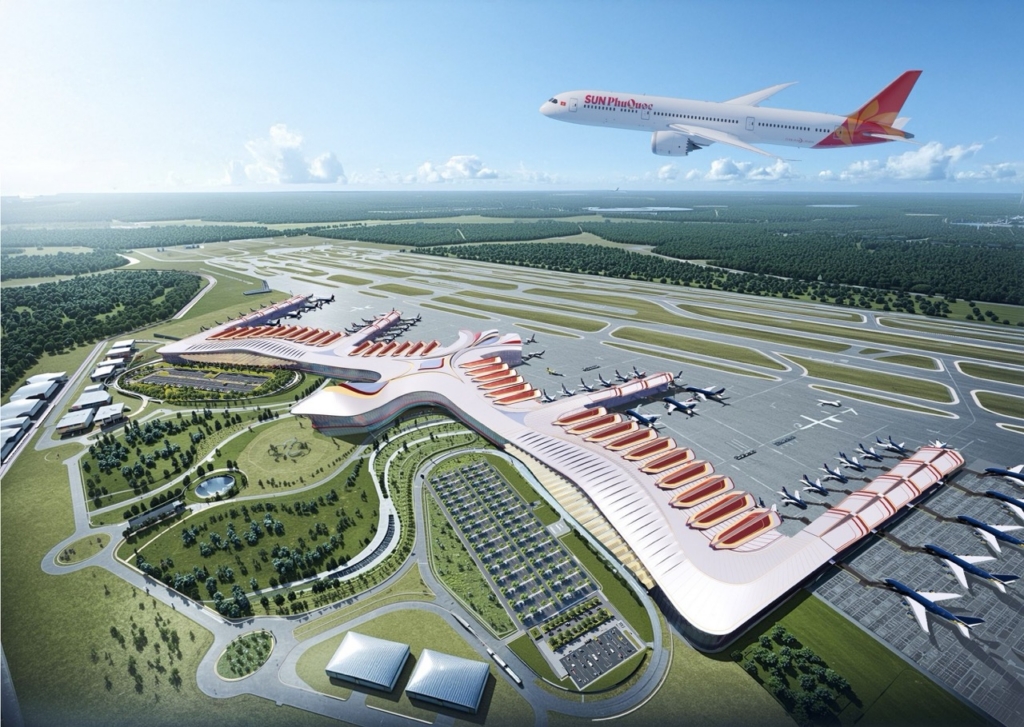 Artistic rendering of Phu Quoc International Airport by Sun Aviation Group, which is scheduled to open in 2027. 