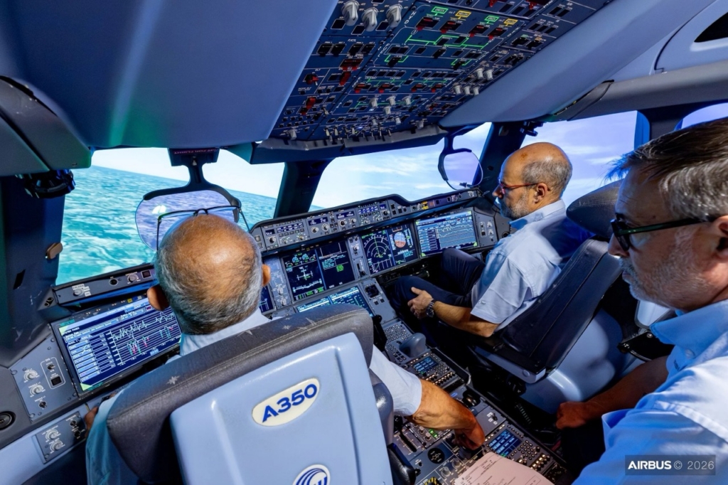 Pilots prepare for A350F first flight in simulator