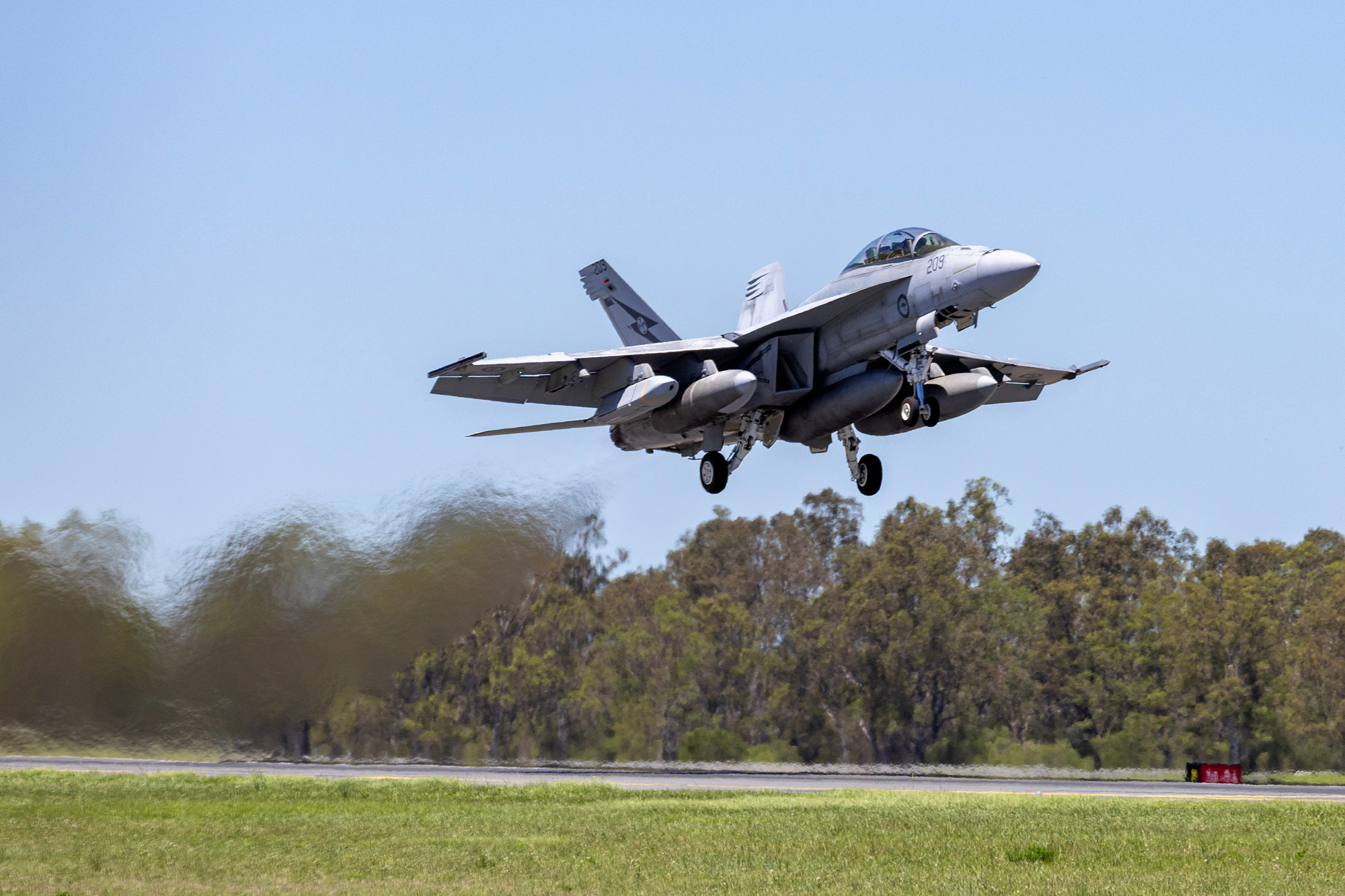 Royal Australian Air Force FA-18F Super Hornet carrying a JASSM-ER Missile