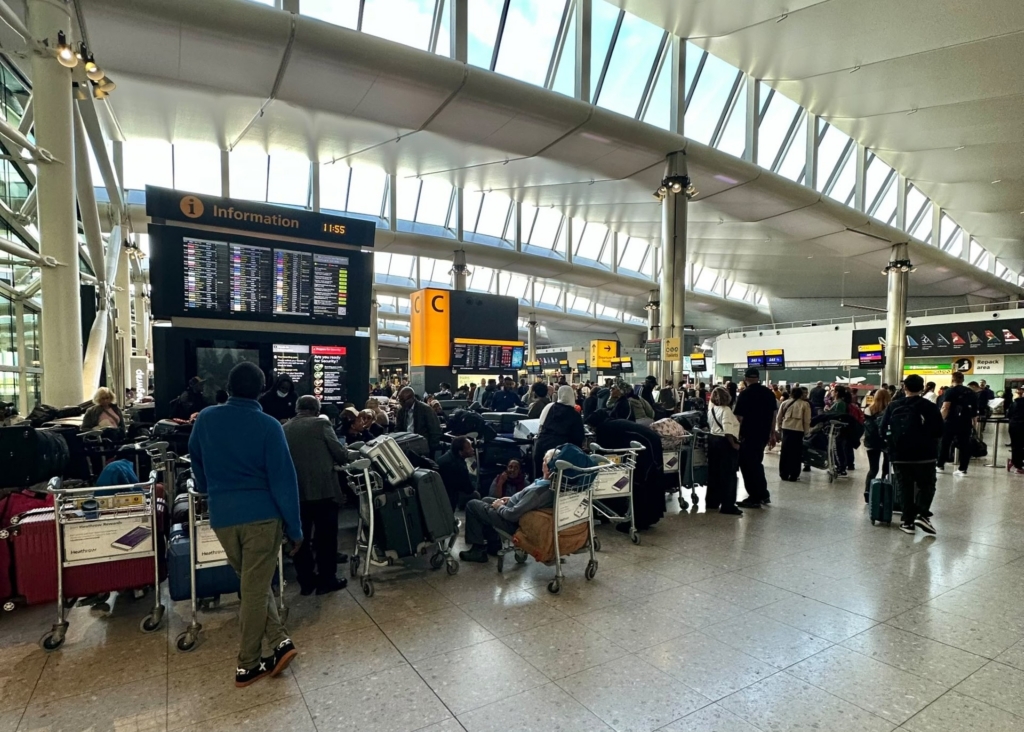 Stranded passengers at Heathrow Wednesday 9th September