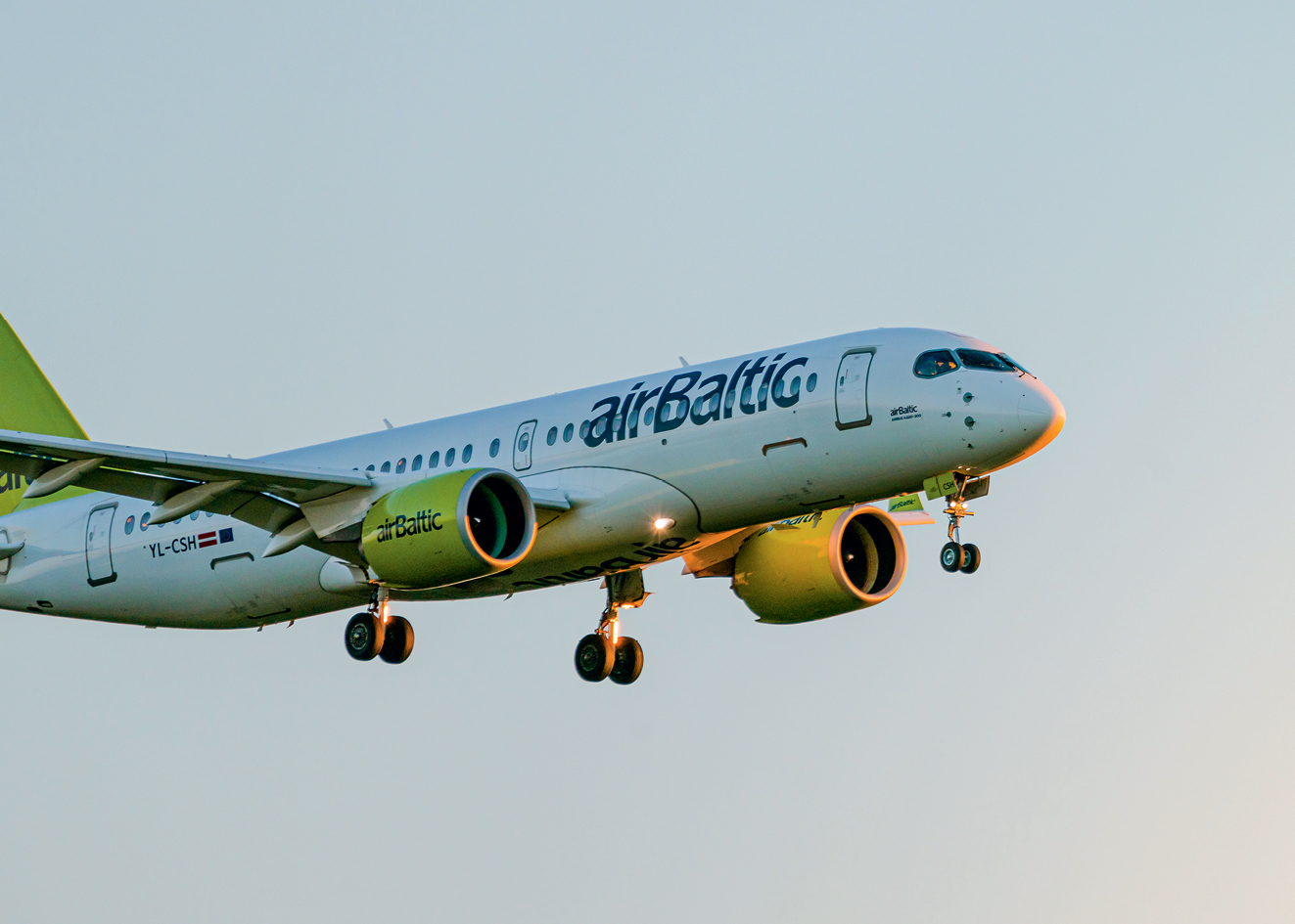 airBaltic Airbus A220 in flight