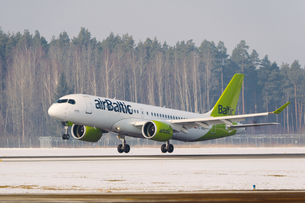 airBaltic Airbus A220 taking off