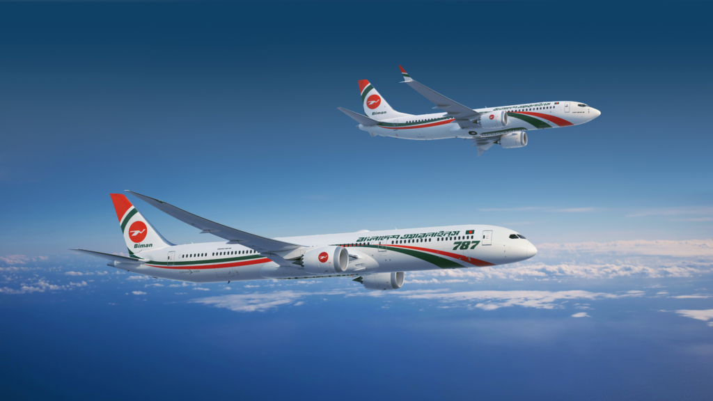 Boeing and Biman Bangladesh Airlines announced the national carrier placed an order for 11 787 Dreamliner and 737 MAX airplanes to grow and renew its fleet