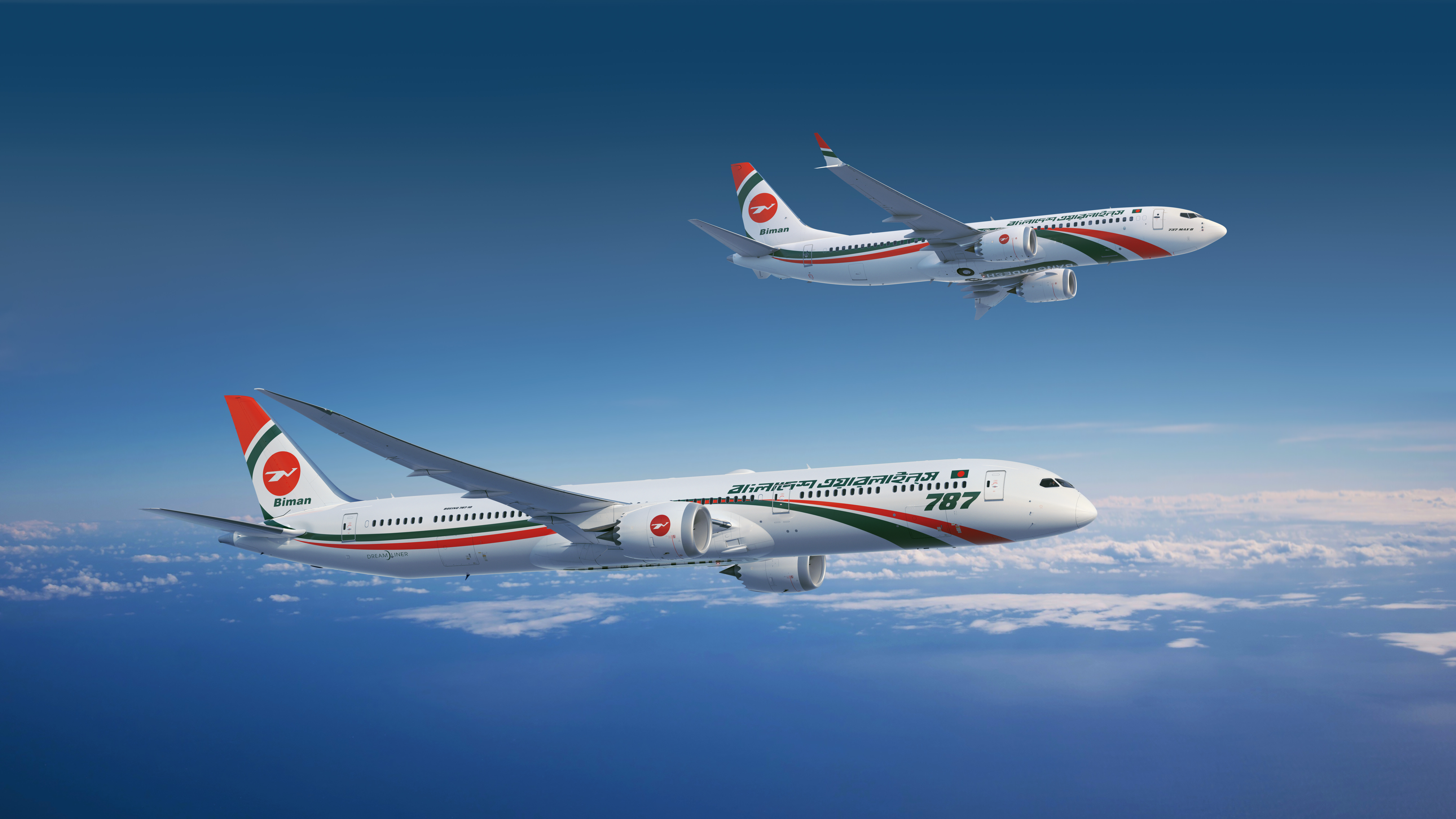 Boeing and Biman Bangladesh Airlines announced the national carrier placed an order for 11 787 Dreamliner and 737 MAX airplanes to grow and renew its fleet
