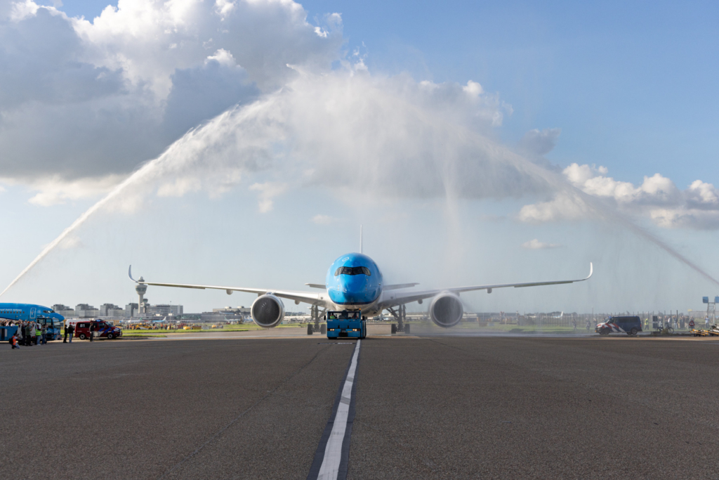 KLM takes delivery of first Airbus A350-900 in Amsterdam