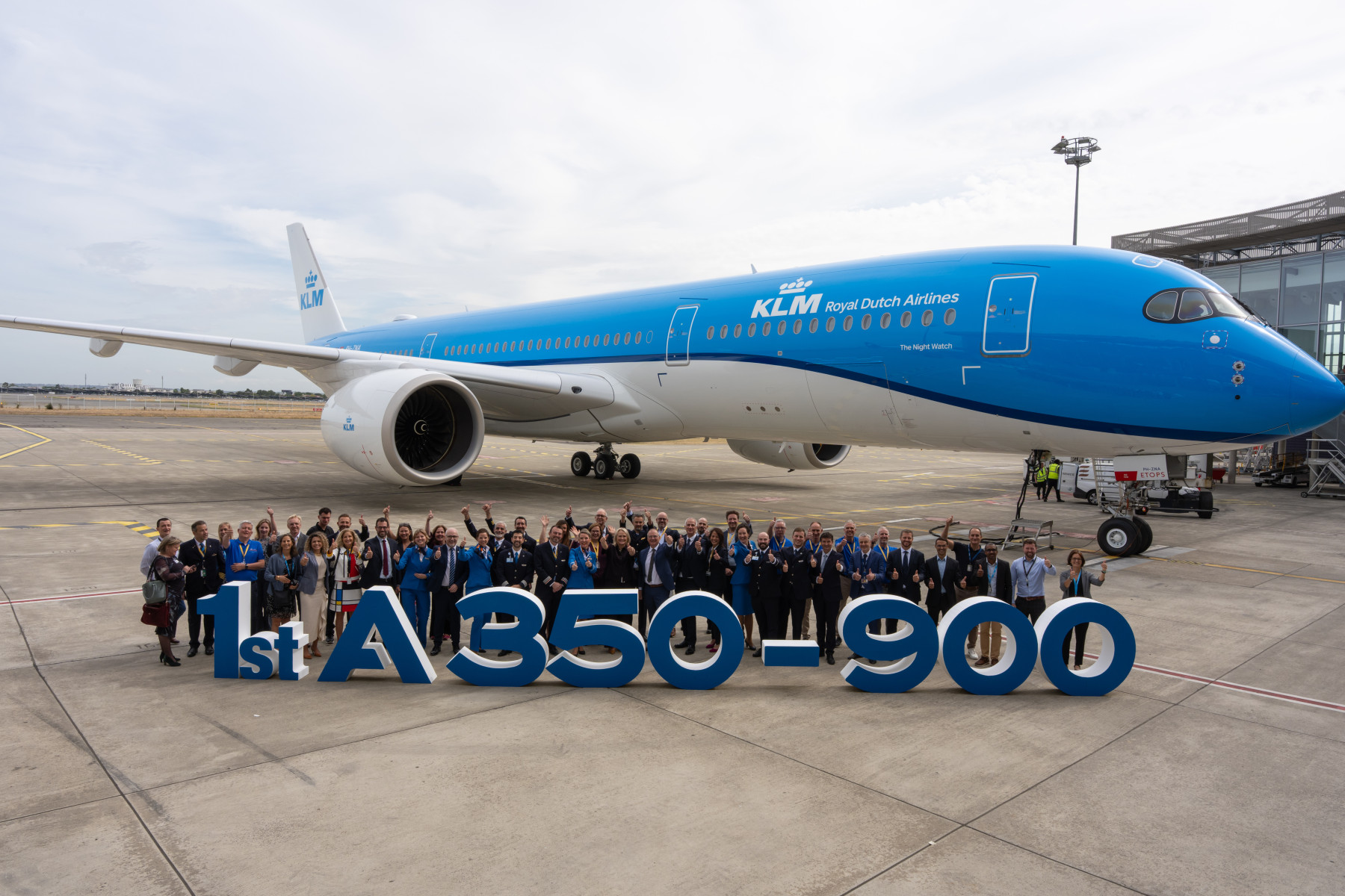 KLM takes delivery of first Airbus A350-900 in Amsterdam