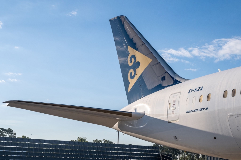 Air Astana Boeing 787-9 Dreamliner in flight testing.