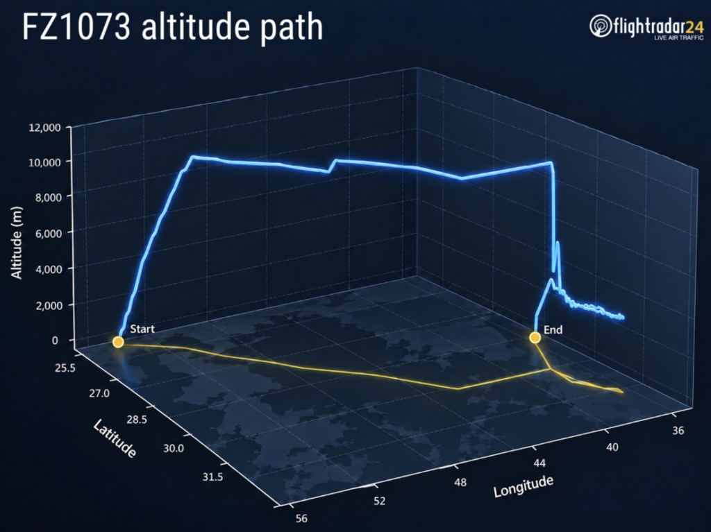 Barometric altitude, ground speed, and reported vertical rate.

https://www.flightradar24.com/blog/flight-tracking-news/major-incident/flydubai-flight-to-tel-aviv-diverts-to-tabuk-amid-onboard-incident/
