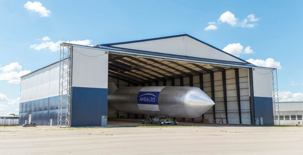 Avealto giant HAPS airship in hangar