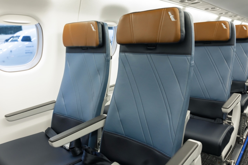 American Eagle RECARO R2 seat on Embraer 175 front view