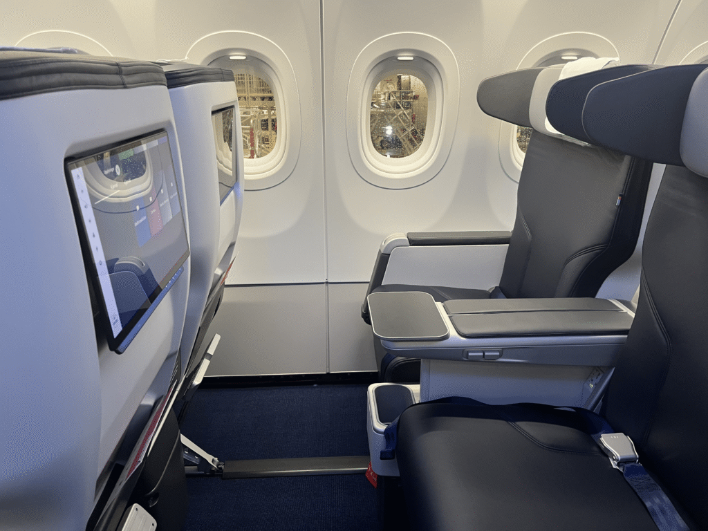 The Saga premium class offering onboard Icelandair's Airbus A321neo.