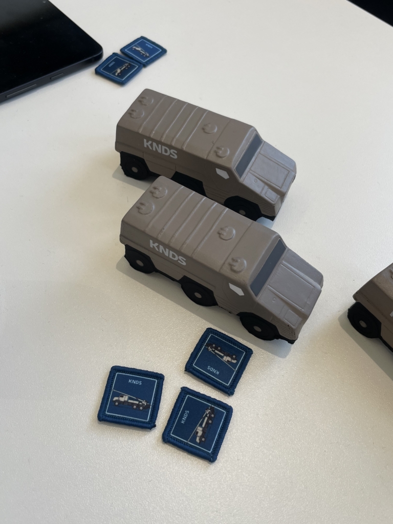 Military vehicle anti-stress toys as seen at Eurosatory