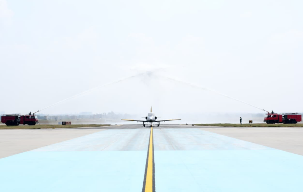 Chief of the Air Staff, Air Chief Marshal AP Singh, undertakes his last sortie in the Indian Air Force, alongside his first flying instructor, Wg Cdr V S Kochar (Retd), in the same HJT-16 Kiran aircraft in which his flying journey began on 28 January 1984.