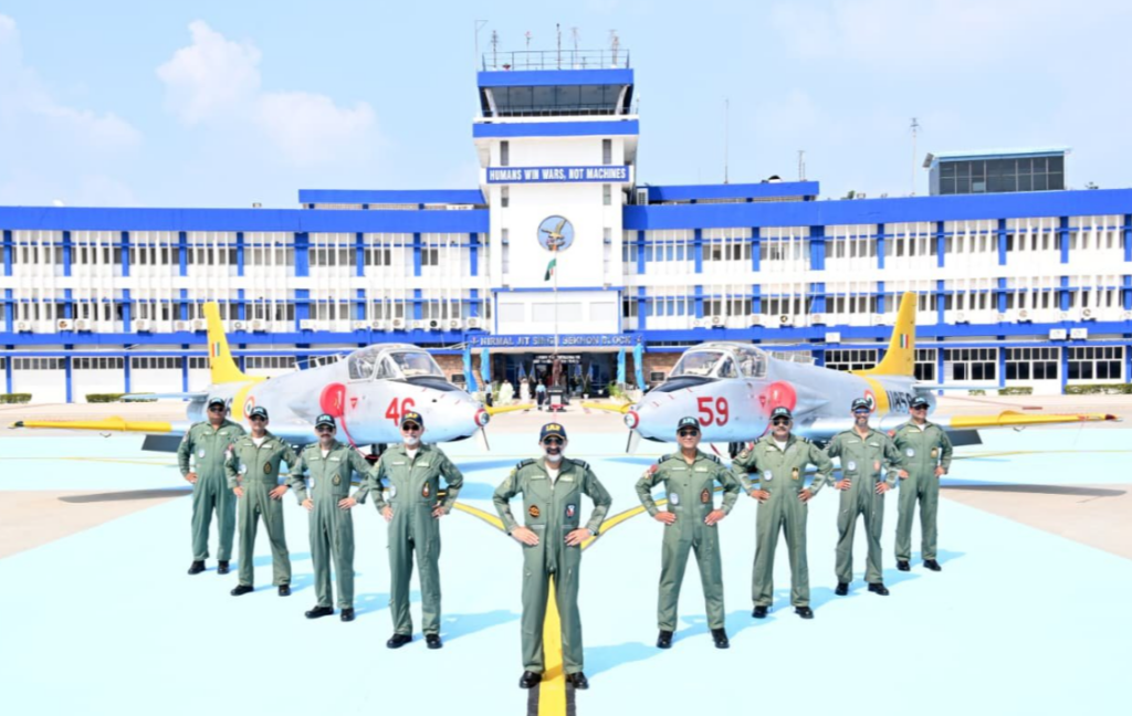 Chief of the Air Staff, Air Chief Marshal AP Singh, undertakes his last sortie in the Indian Air Force, alongside his first flying instructor, Wg Cdr V S Kochar (Retd), in the same HJT-16 Kiran aircraft in which his flying journey began on 28 January 1984.