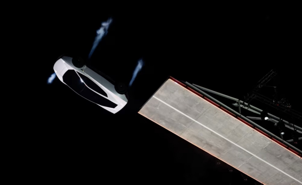 Tesla flying Roadster