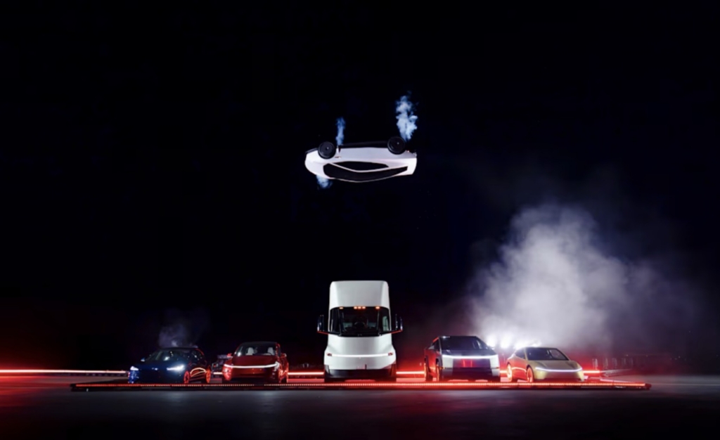 Tesla flying Roadster