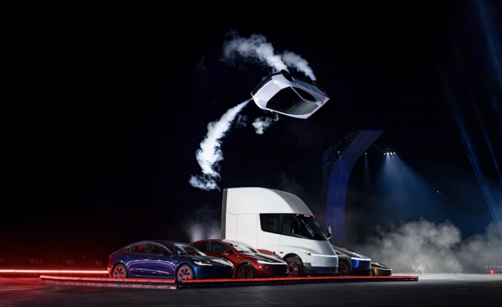 Tesla flying Roadster