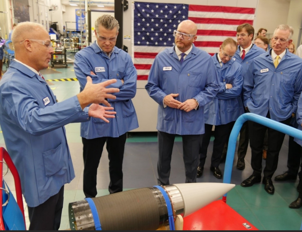 Boeing hosts U.S. Secretary of War at its PAC‑3 seeker factory in Huntsville, Alabama, in December 2025.