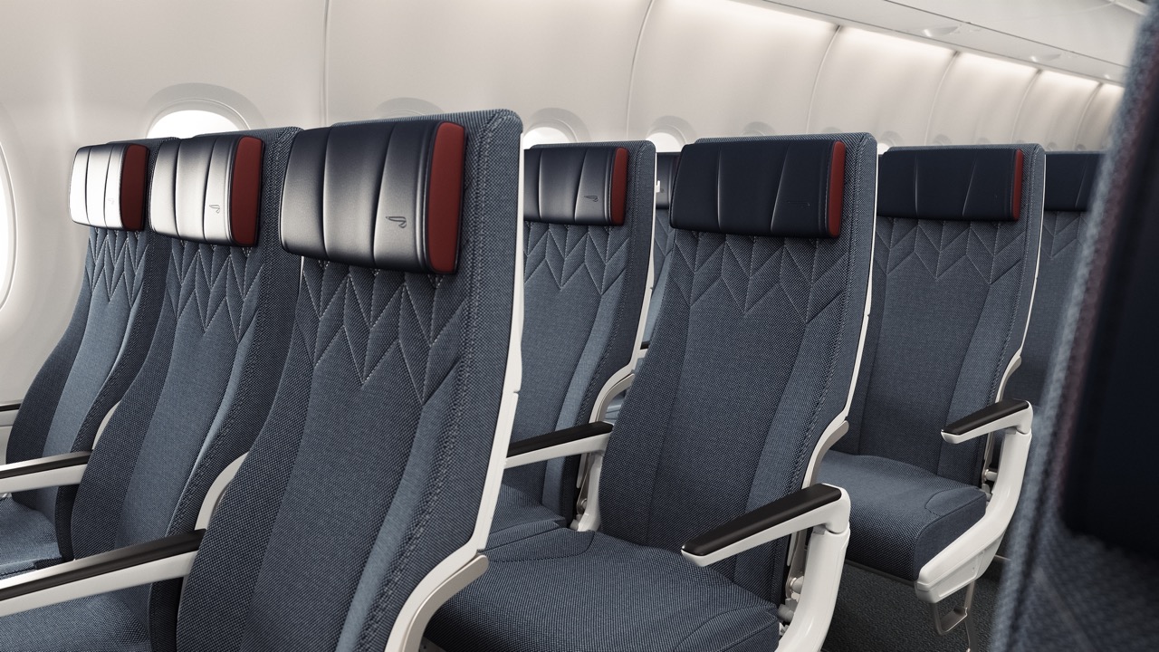 British Airways World Traveller cabin on A380